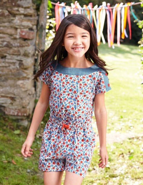 Printed Woven Playsuit - Ecru Ditsy Printed Woven Playsuit - Ecru Ditsy