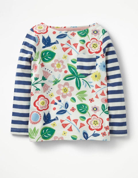 Hotchpotch Pocket T-Shirt - Multi Floating Flower Hotchpotch Pocket T-Shirt - Multi Floating Flower