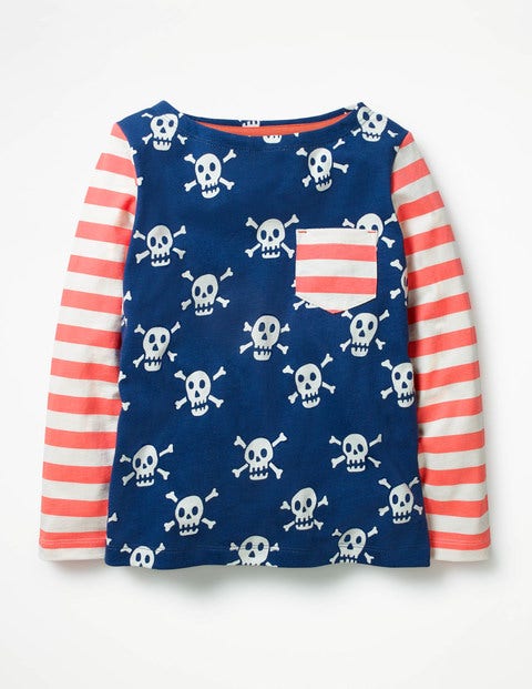 Hotchpotch Pocket T-Shirt - Starboard Blue Skulls Hotchpotch Pocket T-Shirt - Starboard Blue Skulls