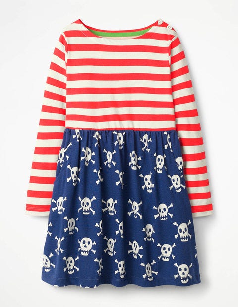 Hotchpotch Jersey Dress - Starboard Blue Skulls Hotchpotch Jersey Dress - Starboard Blue Skulls