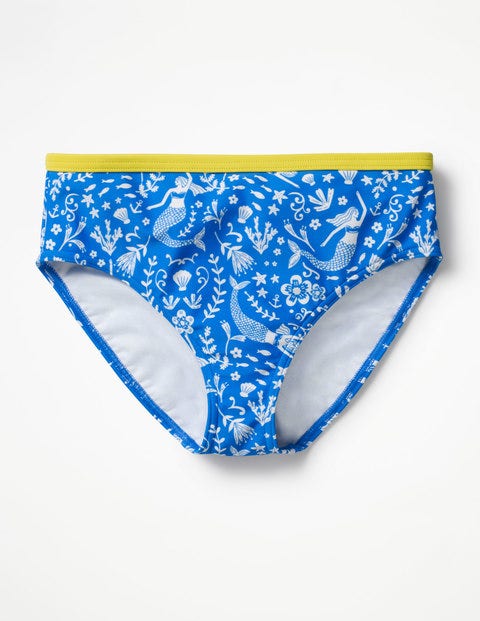 Patterned Bikini Bottoms - Oasis Blue Mermaid Toile Patterned Bikini Bottoms - Oasis Blue Mermaid Toile