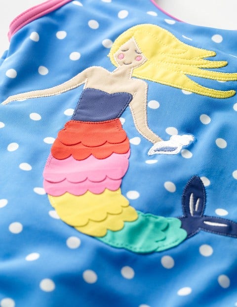 Fun Detail Swimsuit - Oasis Blue/Ivory Spot Mermaid Fun Detail Swimsuit - Oasis Blue/Ivory Spot Mermaid