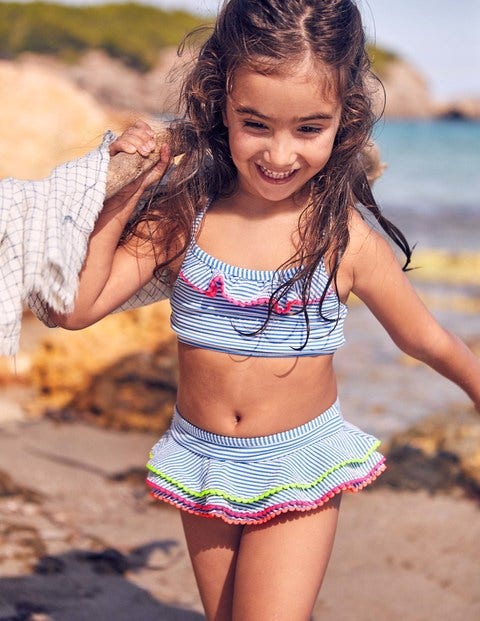 Hübsches Bikini-Set - Naturweiß/Skipper-Blau Hübsches Bikini-Set - Naturweiß/Skipper-Blau