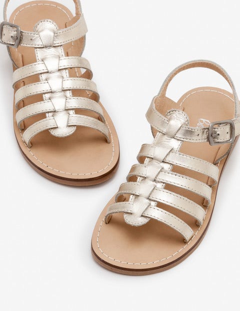 Leather Gladiator Sandals - Pale Gold Leather Gladiator Sandals - Pale Gold