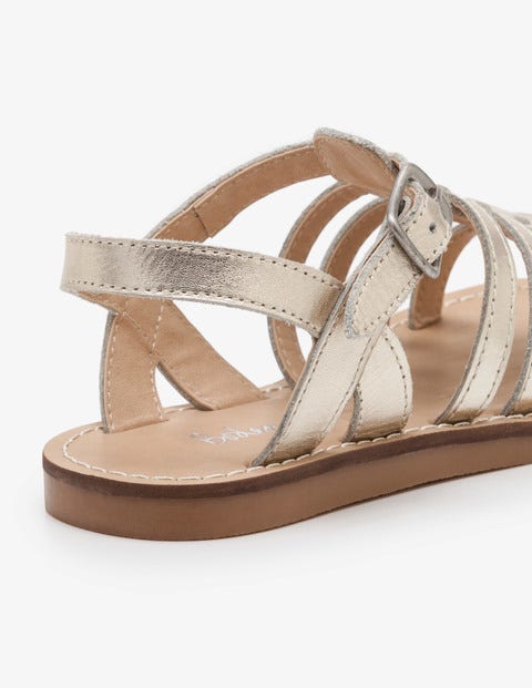 Leather Gladiator Sandals - Pale Gold Leather Gladiator Sandals - Pale Gold