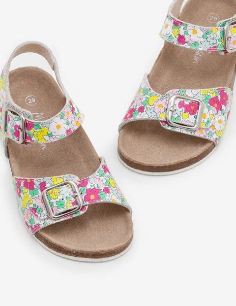 Leather Sandals - Knockout Pink Vintage Floral Leather Sandals - Knockout Pink Vintage Floral