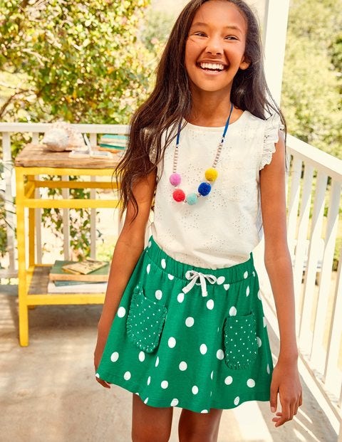 Spotty Jersey Skort - Watercress Green Spots Spotty Jersey Skort - Watercress Green Spots