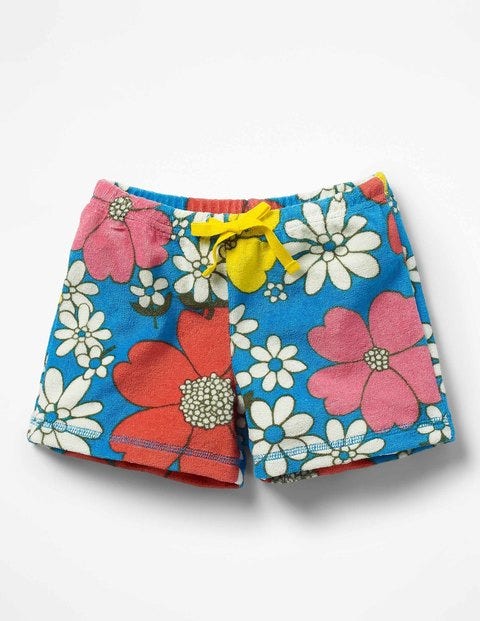Adventure Towelling Shorts - Blue Flower Power Adventure Towelling Shorts - Blue Flower Power