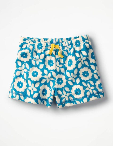 Adventure Towelling Shorts - Blue Retro Tile Adventure Towelling Shorts - Blue Retro Tile