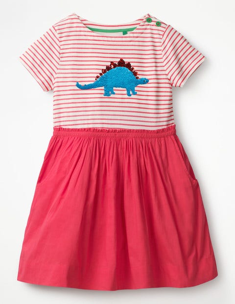 Sequin Colour-Change Dress - Strawberry Split Pink Dinosaur Sequin Colour-Change Dress - Strawberry Split Pink Dinosaur