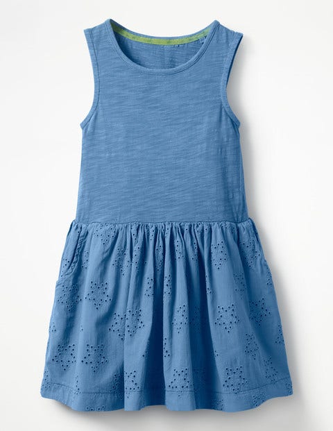 Jersey Woven Dress - Penzance Blue Jersey Woven Dress - Penzance Blue
