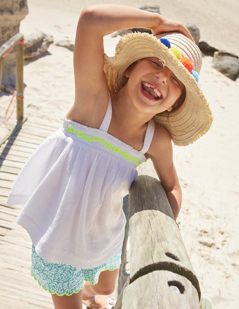 Floaty Strappy Top - White Floaty Strappy Top - White