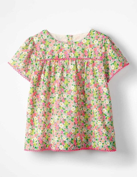 Pretty Woven Top - Knockout Pink Vintage Floral Pretty Woven Top - Knockout Pink Vintage Floral