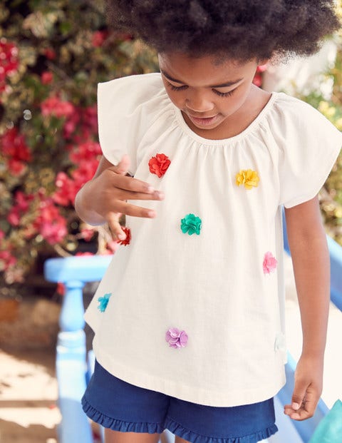 Fluttery Flower Top - Ivory Fluttery Flower Top - Ivory