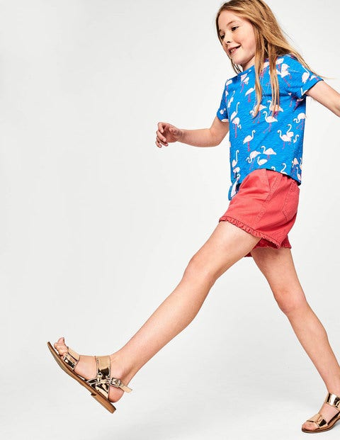 Tie-Front T-Shirt - Blue Flamingos Tie-Front T-Shirt - Blue Flamingos