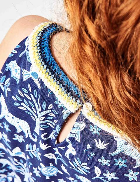 Printed Jersey Vest - Starboard Blue Island Batik Printed Jersey Vest - Starboard Blue Island Batik