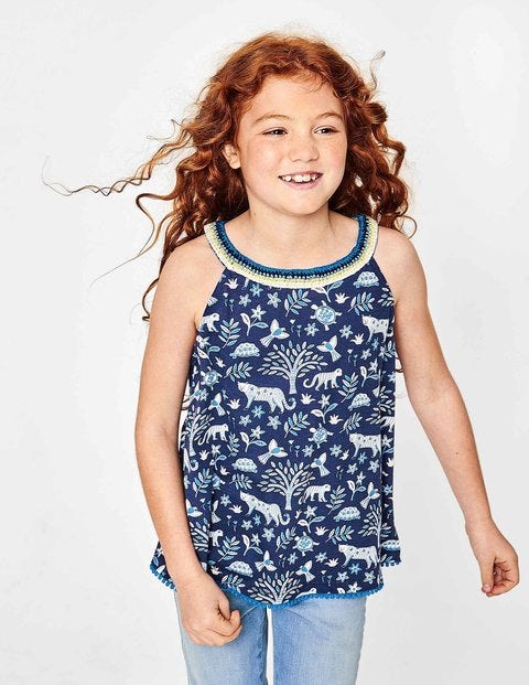 Printed Jersey Vest - Starboard Blue Island Batik Printed Jersey Vest - Starboard Blue Island Batik