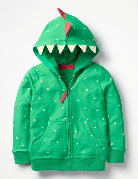 Animal Zip-Up Hoodie - Peppermint Green Spot Dinosaur Animal Zip-Up Hoodie - Peppermint Green Spot Dinosaur
