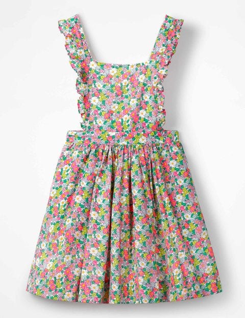 Frilly Cross-Back Dress - Knockout Pink Vintage Floral Frilly Cross-Back Dress - Knockout Pink Vintage Floral