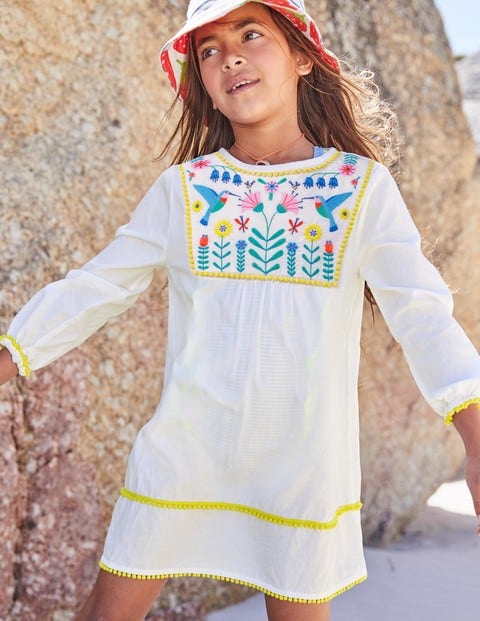 Pretty Embroidered Kaftan - Ecru Pretty Embroidered Kaftan - Ecru