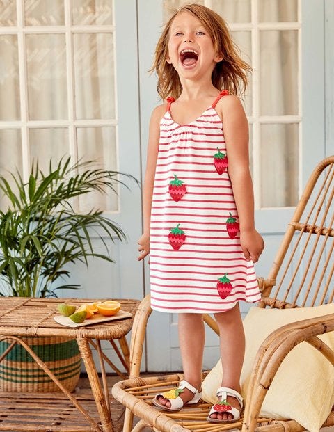 Sequin Jersey Sundress - Ivory/Strawberry Split Pink Sequin Jersey Sundress - Ivory/Strawberry Split Pink