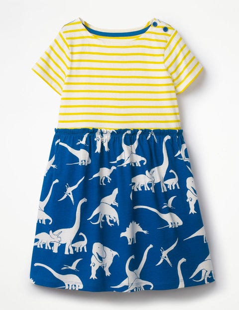 Bright Hotchpotch Jersey Dress - Orion Blue Roarsome Friends Bright Hotchpotch Jersey Dress - Orion Blue Roarsome Friends