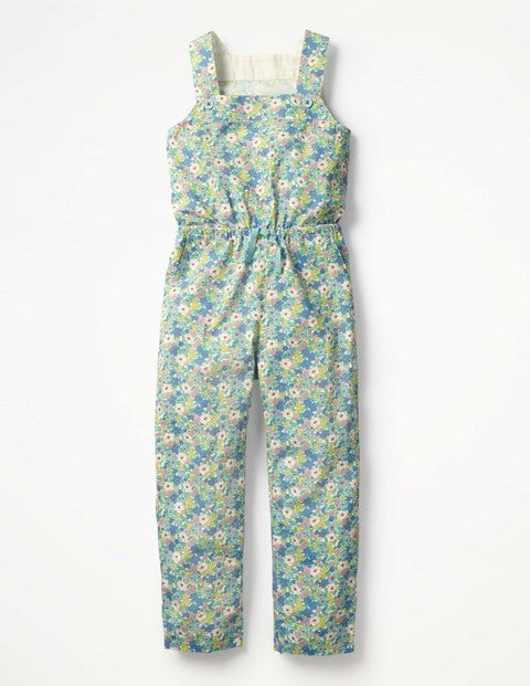 Woven Jumpsuit - Camper Blue Vintage Floral Woven Jumpsuit - Camper Blue Vintage Floral