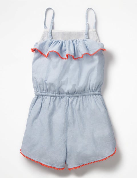 Strappy Frill Romper - Chambray Blue Strappy Frill Romper - Chambray Blue