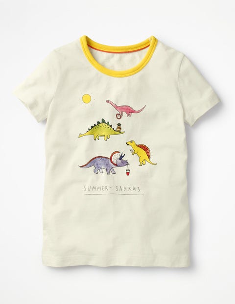 Fun Detail T-Shirt - Ivory/Dinosaurs Fun Detail T-Shirt - Ivory/Dinosaurs