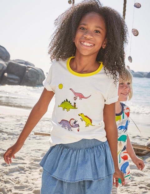 Fun Detail T-Shirt - Ivory/Dinosaurs Fun Detail T-Shirt - Ivory/Dinosaurs