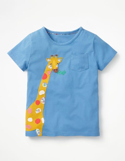 Big Appliqué T-Shirt - Penzance Blue Giraffe Big Appliqué T-Shirt - Penzance Blue Giraffe