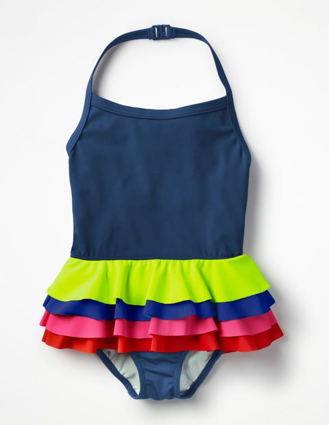 Ruffly Swimsuit - Deep Sea/Rainbow Ruffly Swimsuit - Deep Sea/Rainbow