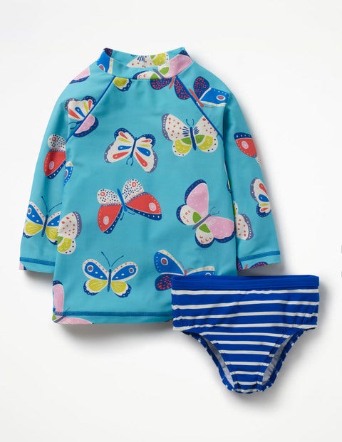 Gemustertes Surfset - Wohnwagenblau, Schmetterlinge Gemustertes Surfset - Wohnwagenblau, Schmetterlinge