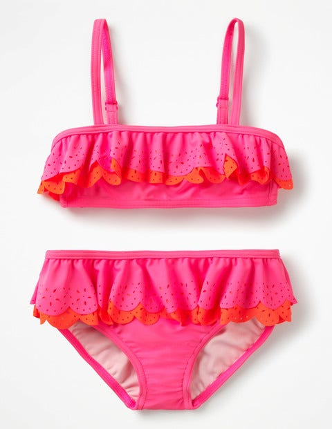 Bikini Festonné À Volants - Rose Corail/Orange Pamplemousse Bikini Festonné À Volants - Rose Corail/Orange Pamplemousse
