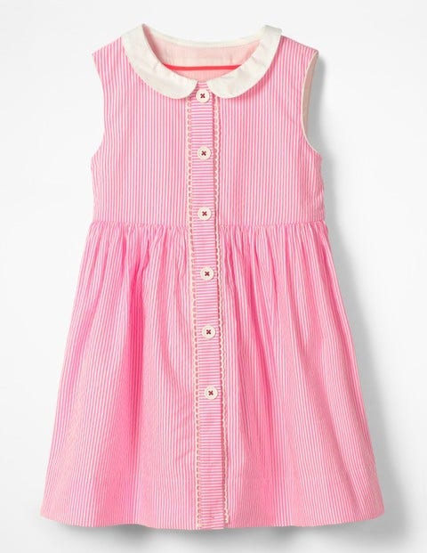 Nostalgic Collar Dress - Knockout Pink Ticking Nostalgic Collar Dress - Knockout Pink Ticking