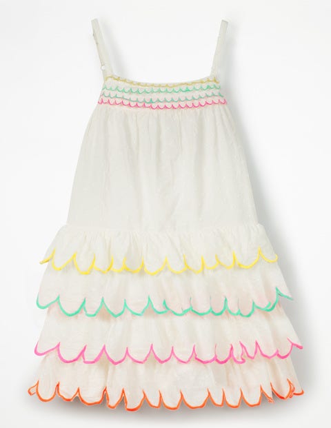 Rainbow Scallop Dress - Ivory Rainbow Scallop Dress - Ivory