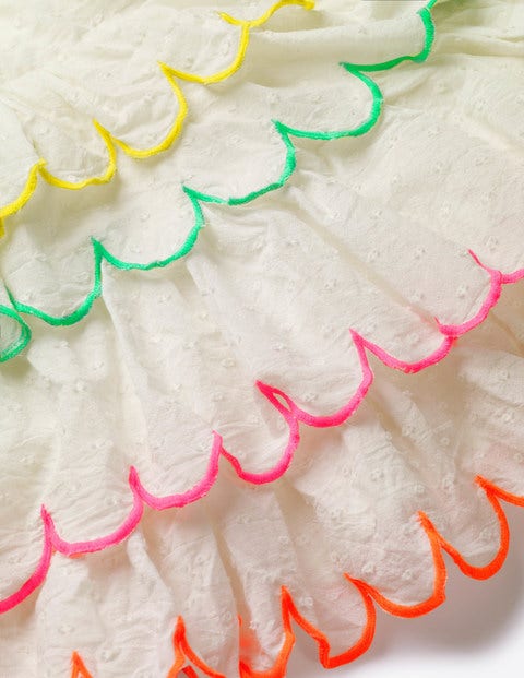 Rainbow Scallop Dress - Ivory Rainbow Scallop Dress - Ivory