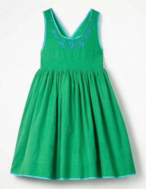 Pretty Embroidered Bow Dress - Peppermint Cream Green Pretty Embroidered Bow Dress - Peppermint Cream Green