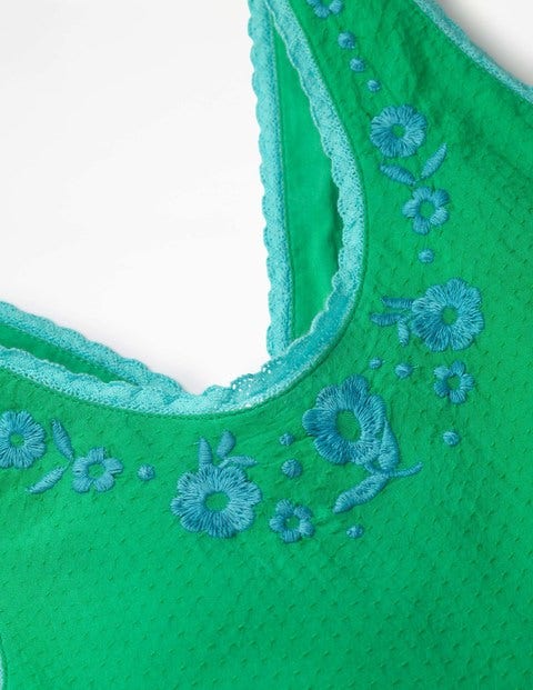 Pretty Embroidered Bow Dress - Peppermint Cream Green Pretty Embroidered Bow Dress - Peppermint Cream Green