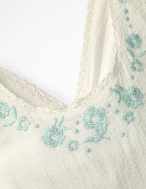 Pretty Embroidered Bow Dress - Ivory Pretty Embroidered Bow Dress - Ivory