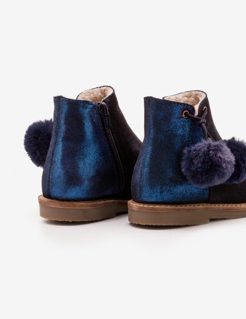 Wildlederstiefel mit Bommeln - Navy Wildlederstiefel mit Bommeln - Navy