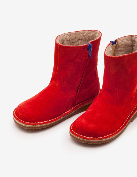 Short Leather Boots - Post Box Red Short Leather Boots - Post Box Red