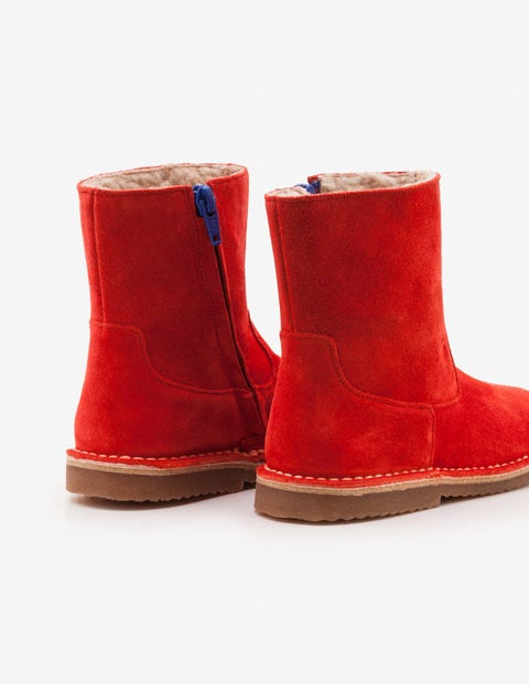 Short Leather Boots - Post Box Red Short Leather Boots - Post Box Red