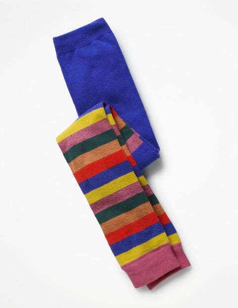 Patterned Footless Tights - Sparkly Rainbow Multi Stripe Patterned Footless Tights - Sparkly Rainbow Multi Stripe