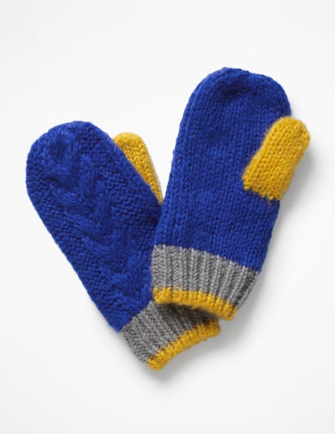 Cable Mittens - Cobalt Blue Cable Mittens - Cobalt Blue