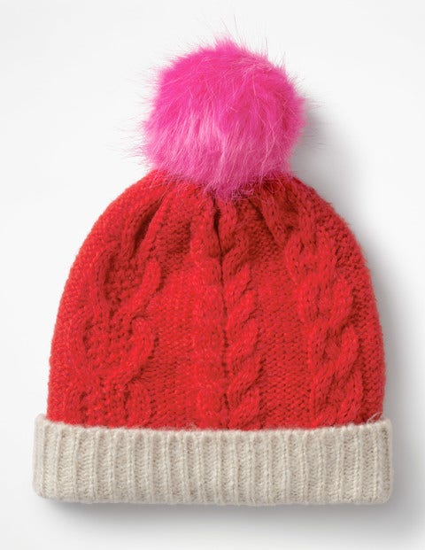 Cable Beanie Hat - Polish Red Cable Beanie Hat - Polish Red