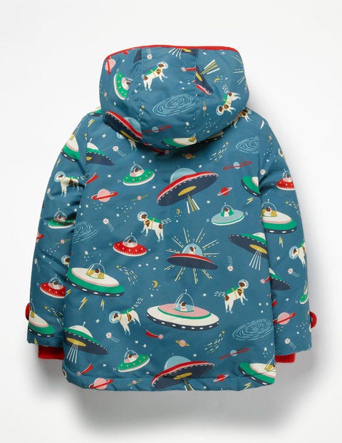 Anorak Mit Sherpa-Futter - Blau, Astronautenhunde Anorak Mit Sherpa-Futter - Blau, Astronautenhunde