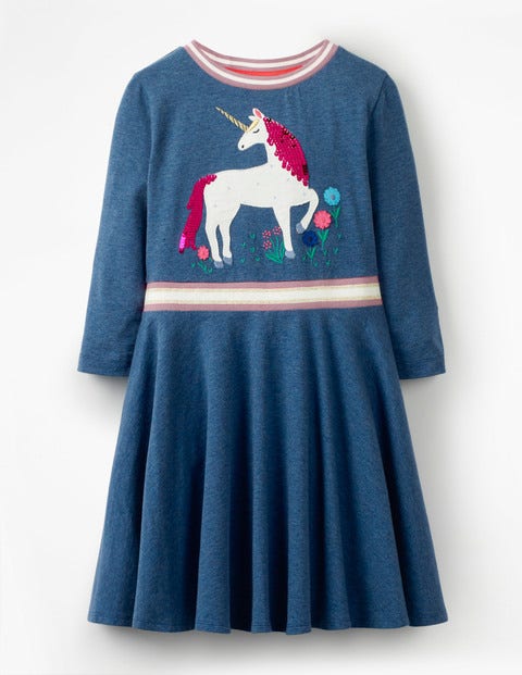 Colour-Change Sequin Dress - School Navy Unicorn Colour-Change Sequin Dress - School Navy Unicorn