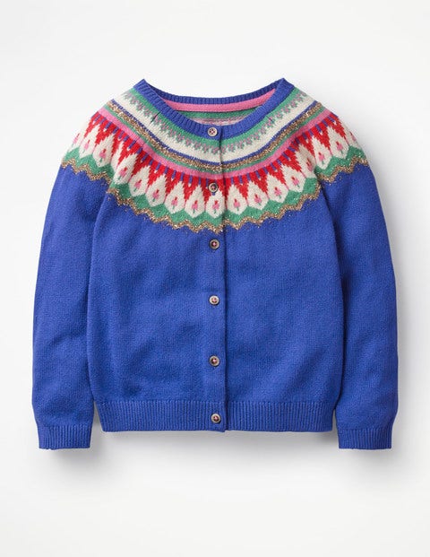 Fair Isle Cardigan - Cobalt Blue Fair Isle Cardigan - Cobalt Blue