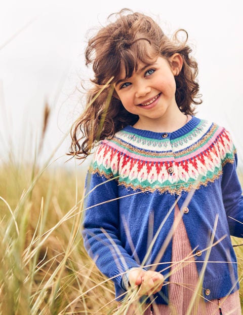 Fair Isle Cardigan - Cobalt Blue Fair Isle Cardigan - Cobalt Blue
